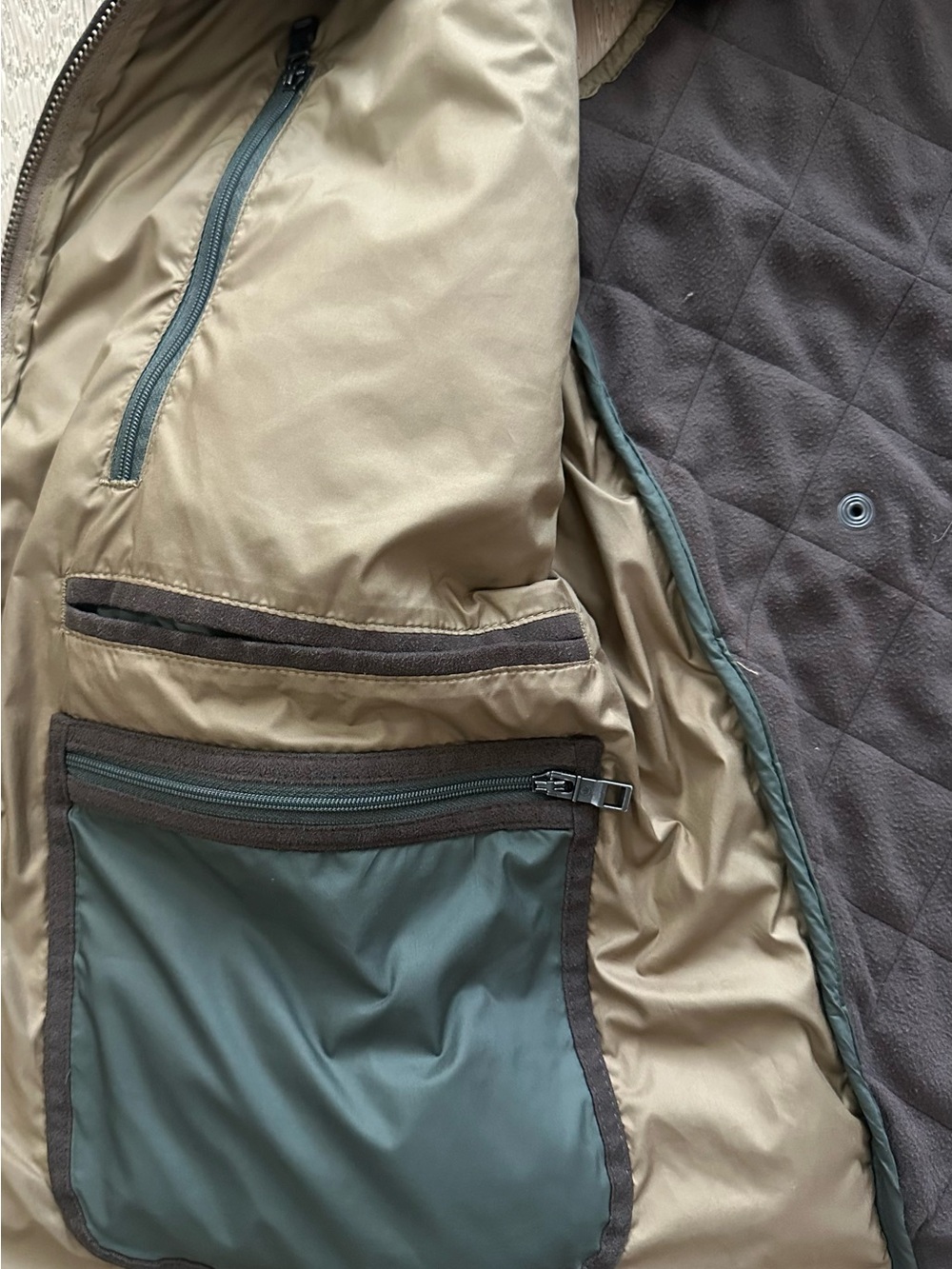 Peter Millar Essex Quilted Vest Men’s XL Olive Fleece Lined Windproof Full Zip - Picture 9 of 9